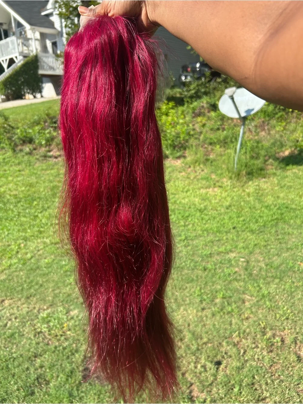 Burgundy Wig Human Hair 13x6 HD Lace Front Straight Wig 180 Density 28inch